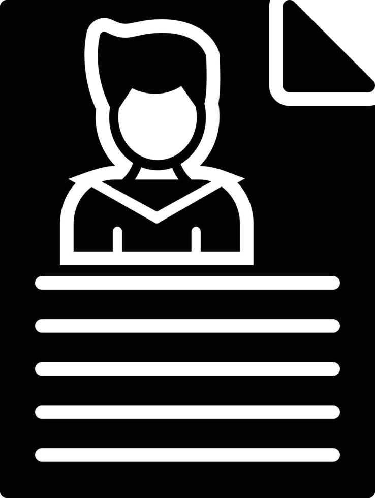 Resume Glyph Icon vector