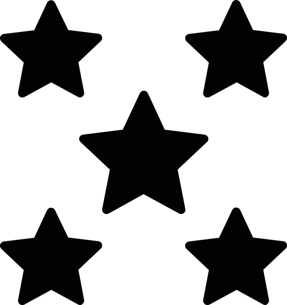 icono de glifo de 5 estrellas vector