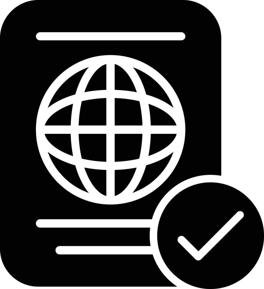 icono de glifo de pasaporte vector