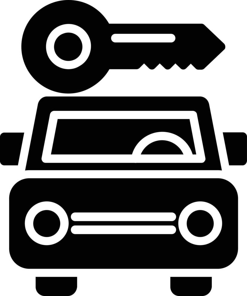 icono de glifo de alquiler de coches vector