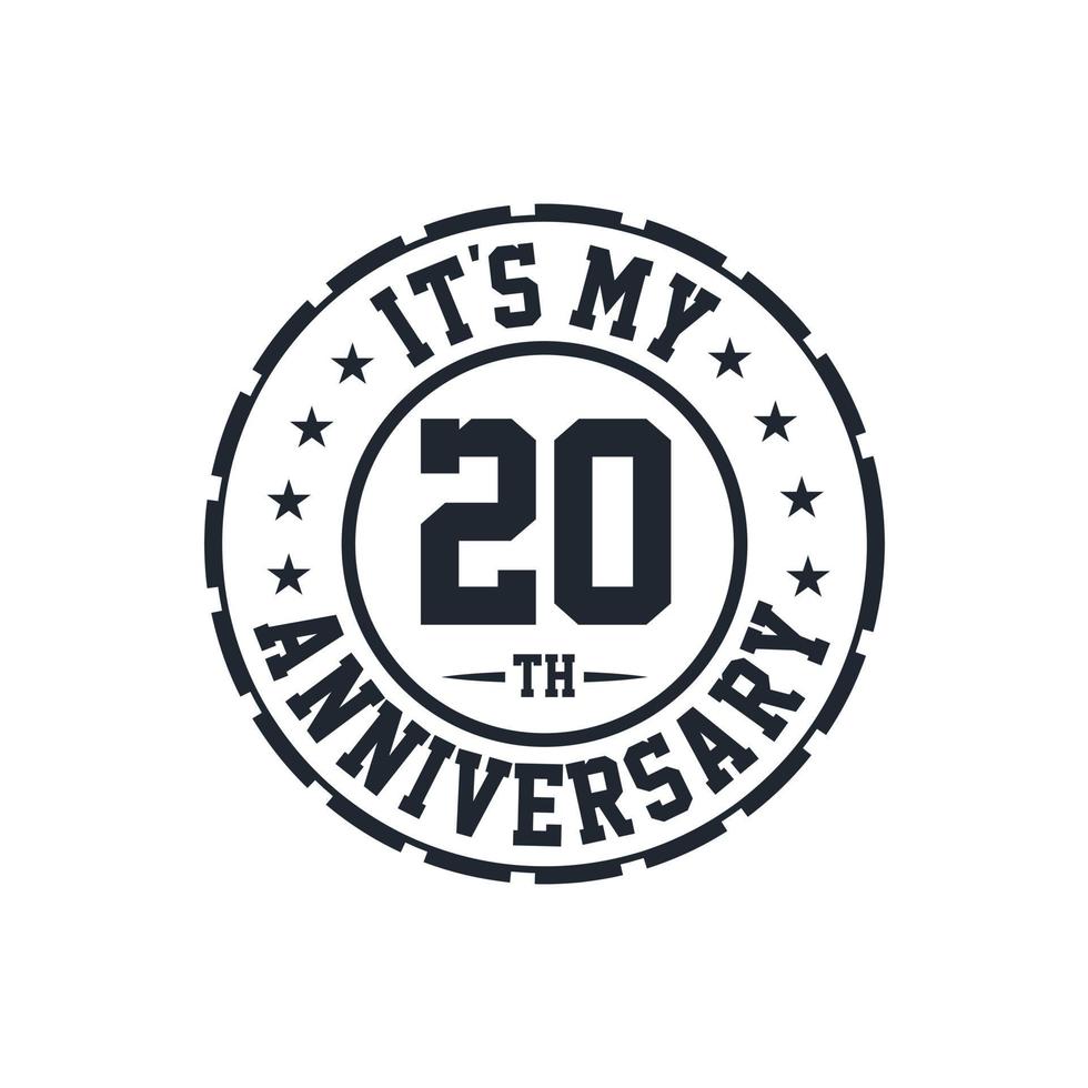 20th Wedding Anniversary celebration It's my 20th Anniversary vector