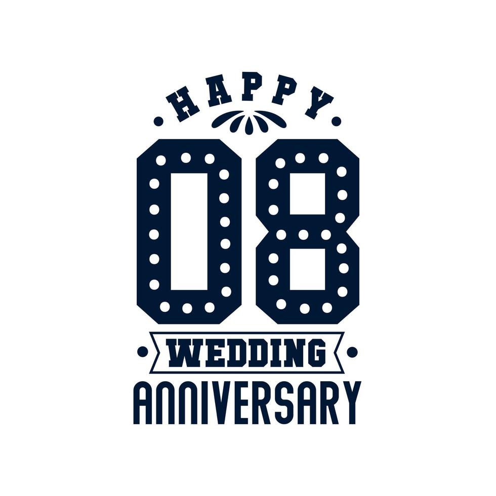 8 Anniversary celebration, Happy 8th Wedding Anniversary vector