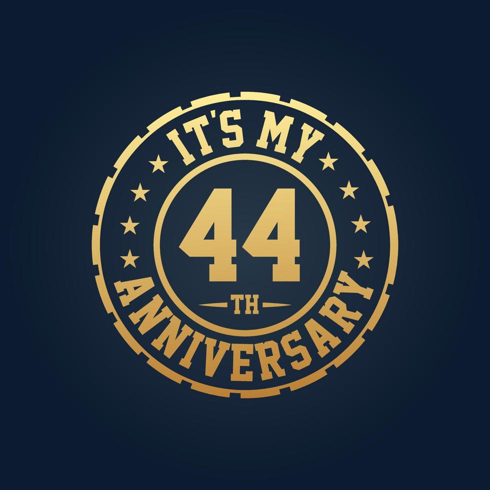 It's my 44th Anniversary, 44th Wedding Anniversary celebration vector