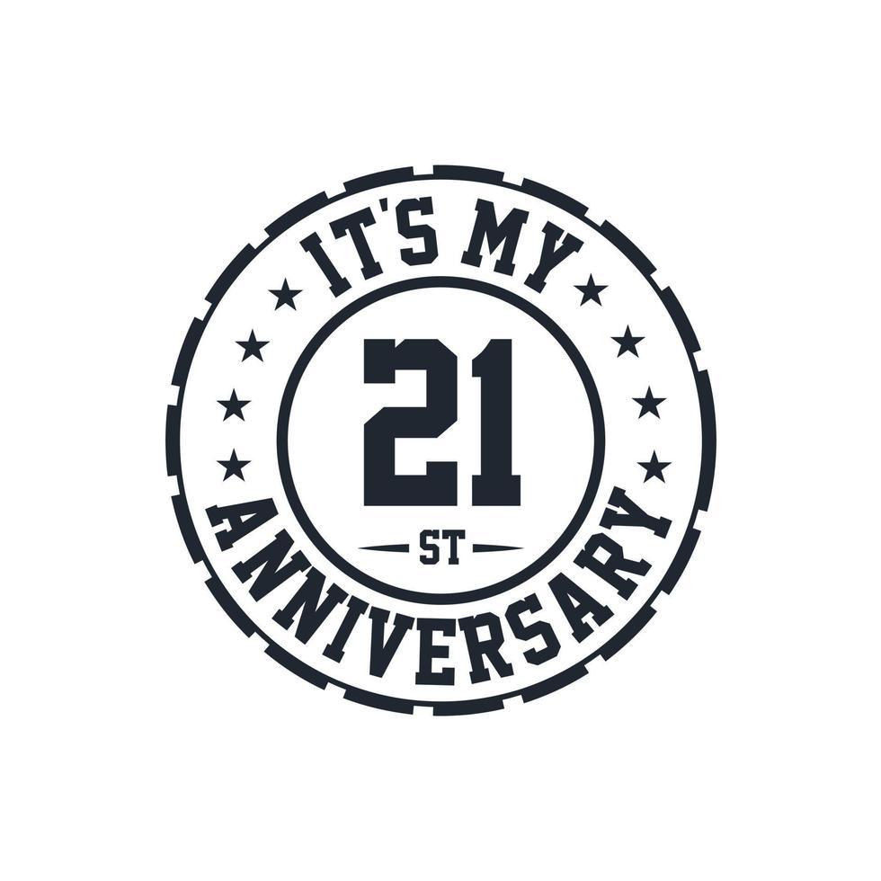 21st Wedding Anniversary celebration It's my 21st Anniversary vector