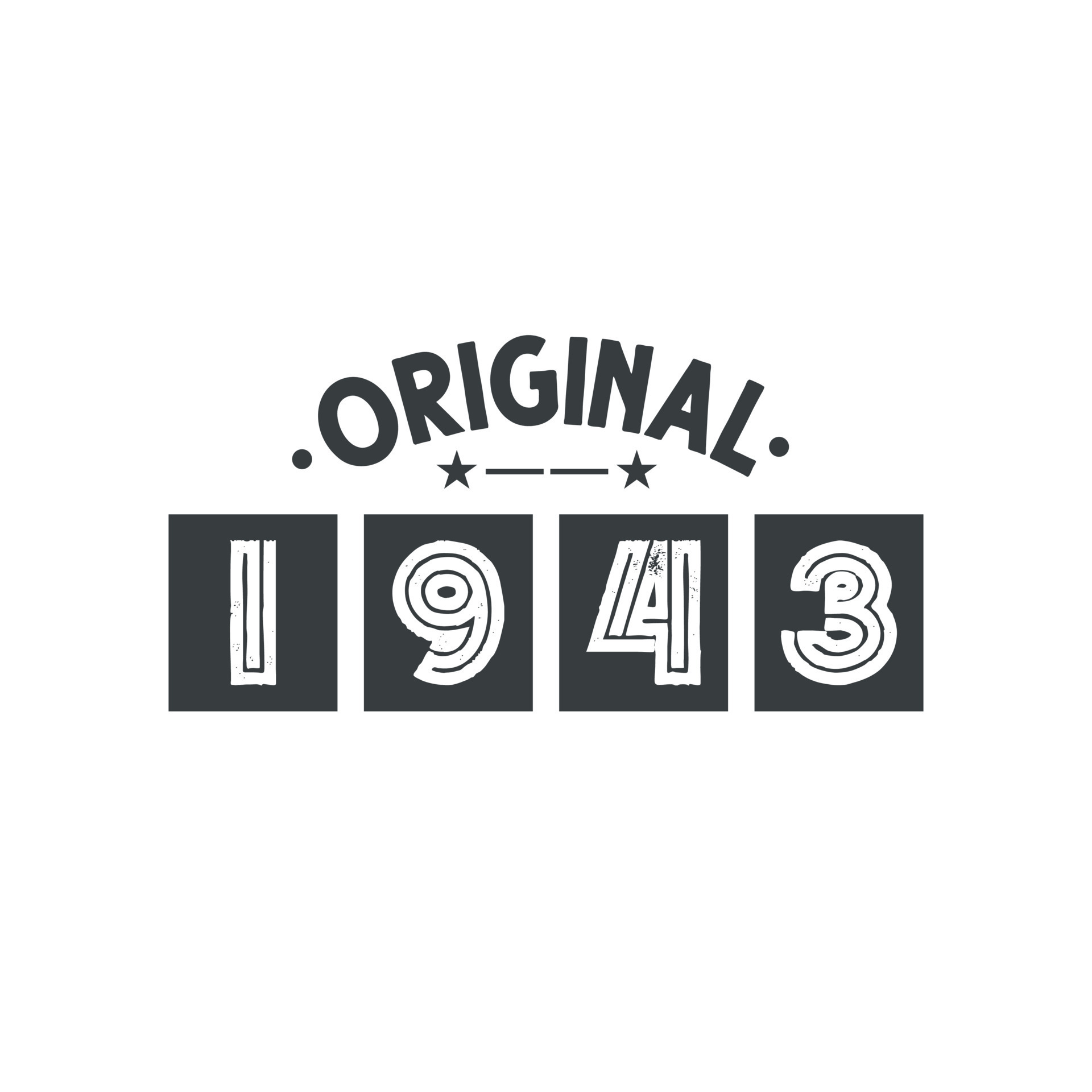 Born in 1943 Vintage Retro Birthday, Original 1943 9681454 Vector Art