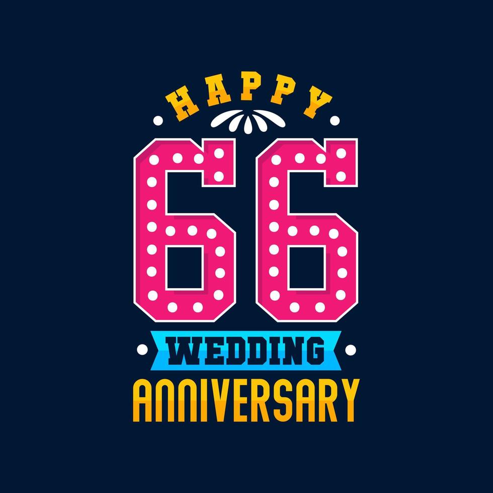 feliz celebración del 66 aniversario de bodas vector