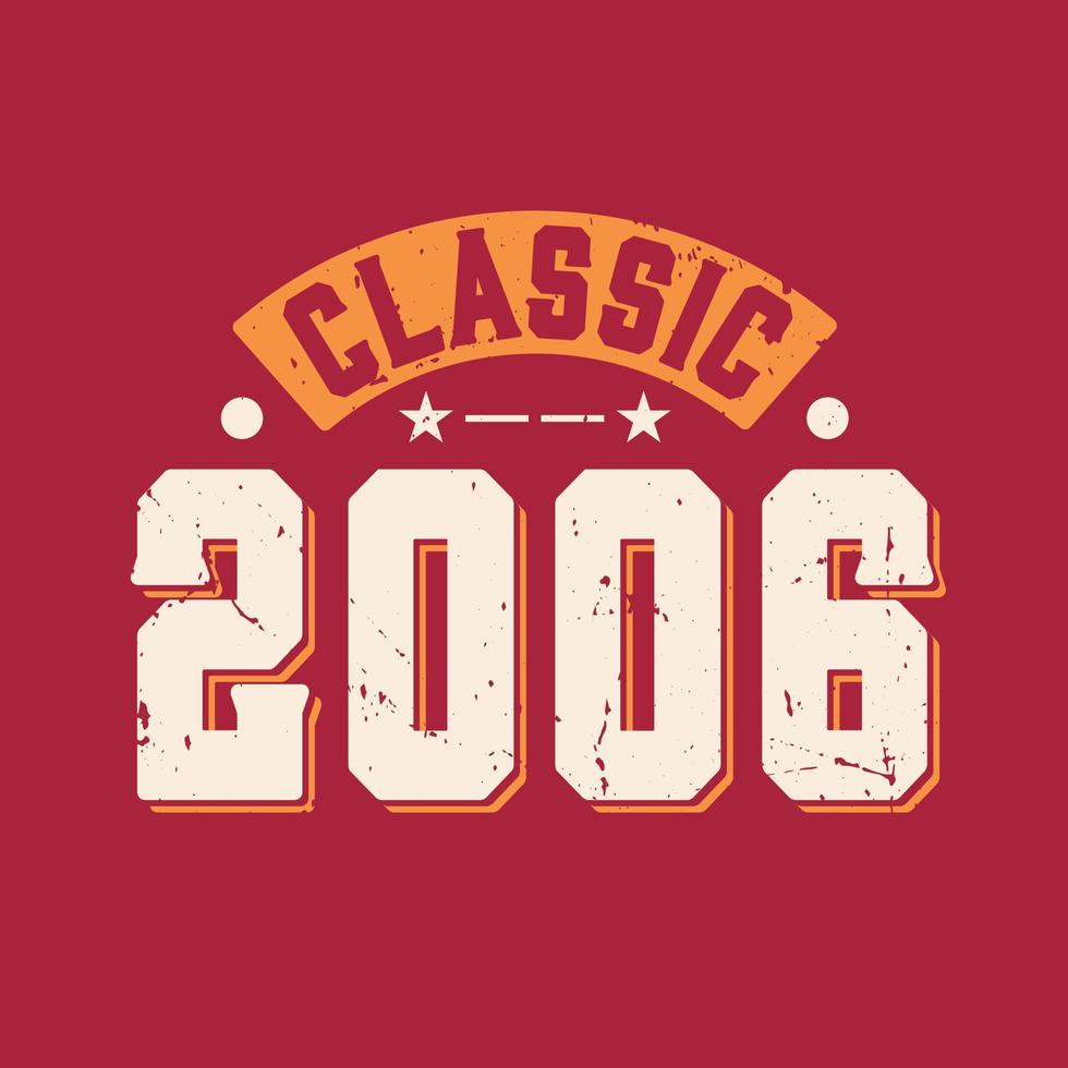 Classic 2006. 2006 Vintage Retro Birthday vector