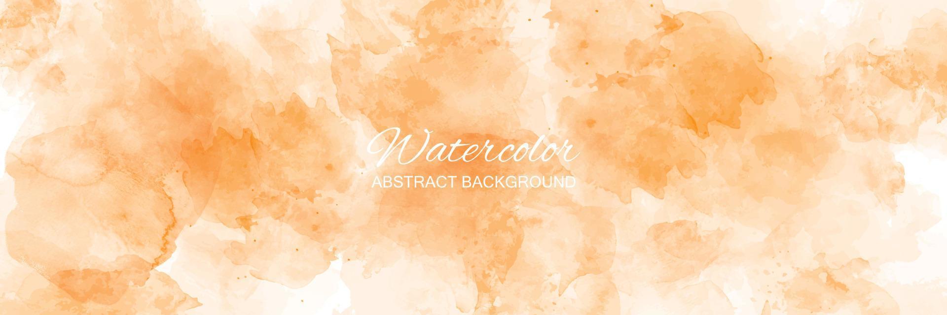 Abstract watercolor orange horizontal texture rectangle background designed with earth tone watercolor stains. vector illustration