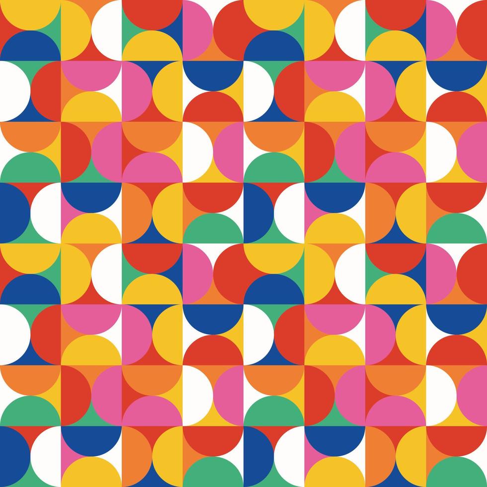 Abstract vector pattern design. Seamless pattern with colorful simple shapes. Geometric shape modern stylish texture.