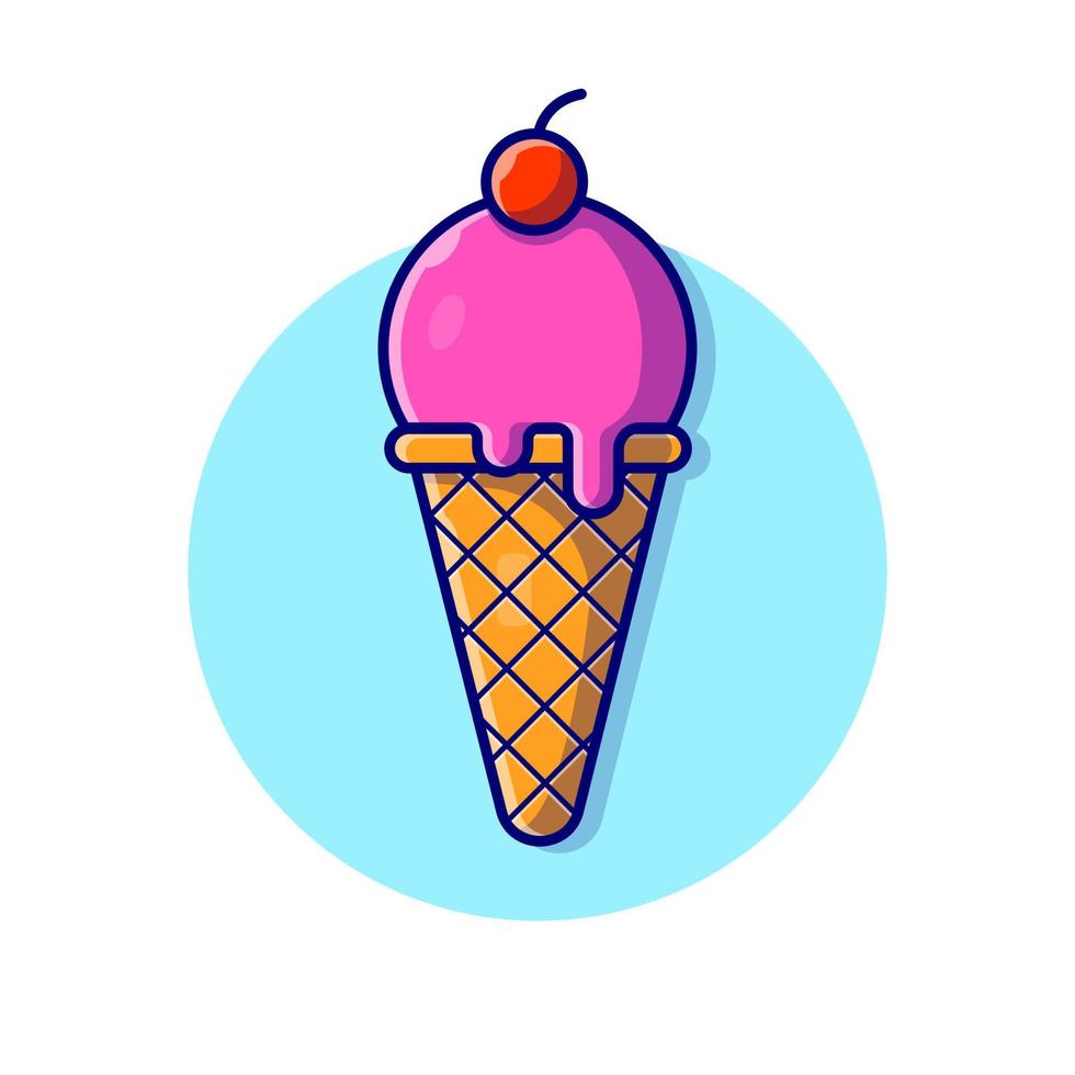 Ilustración de icono de vector de dibujos animados de cono de helado.  concepto de icono de comida y bebida vector premium aislado. estilo de  dibujos animados plana 9682088 Vector en Vecteezy