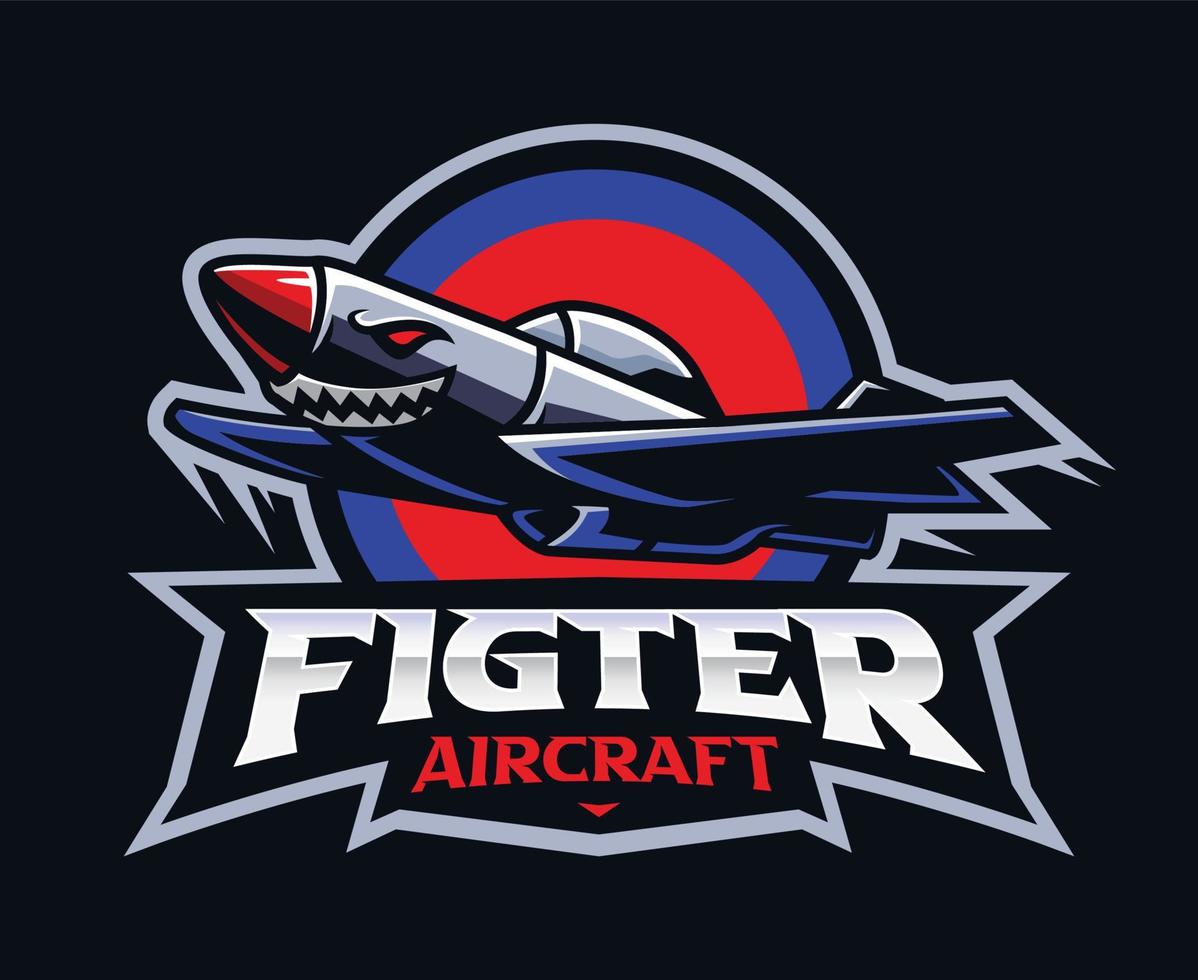 Fighter aircraft mascot logo design vector