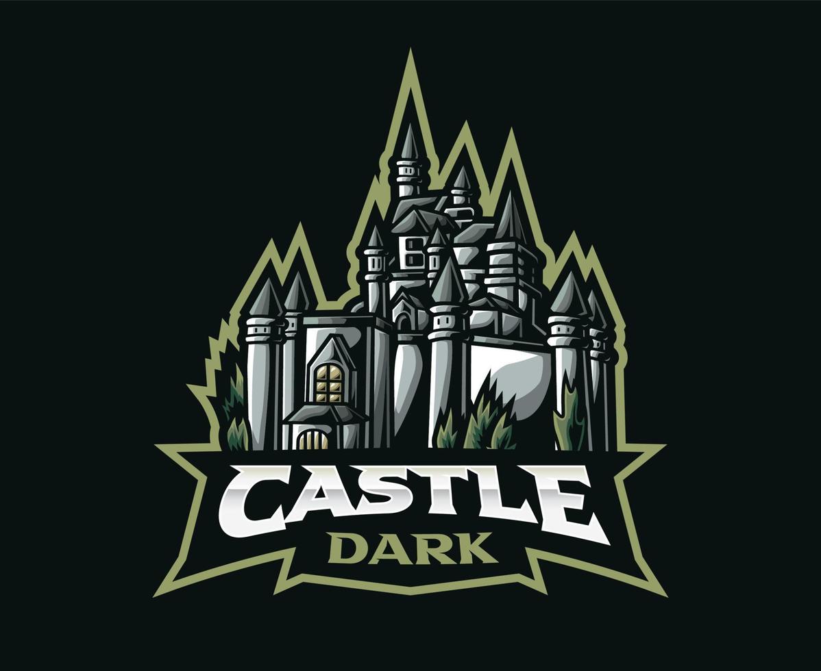 diseño del logotipo de la mascota del castillo vector