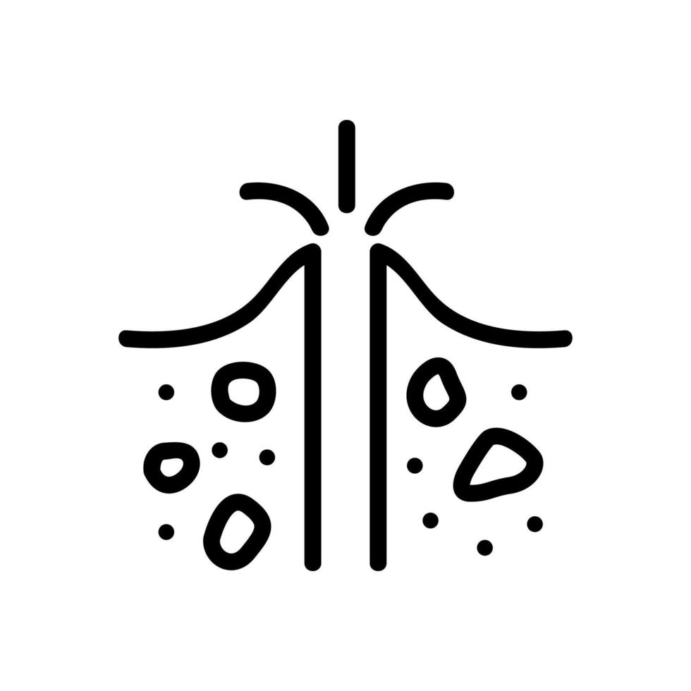 air out of soil icon vector outline illustration