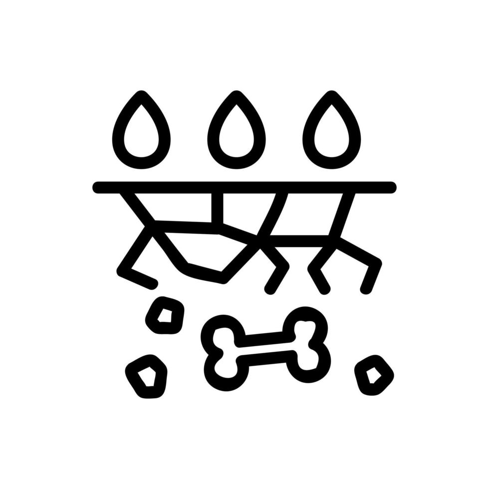 ilustración de contorno de vector de icono de suelo seco de riego