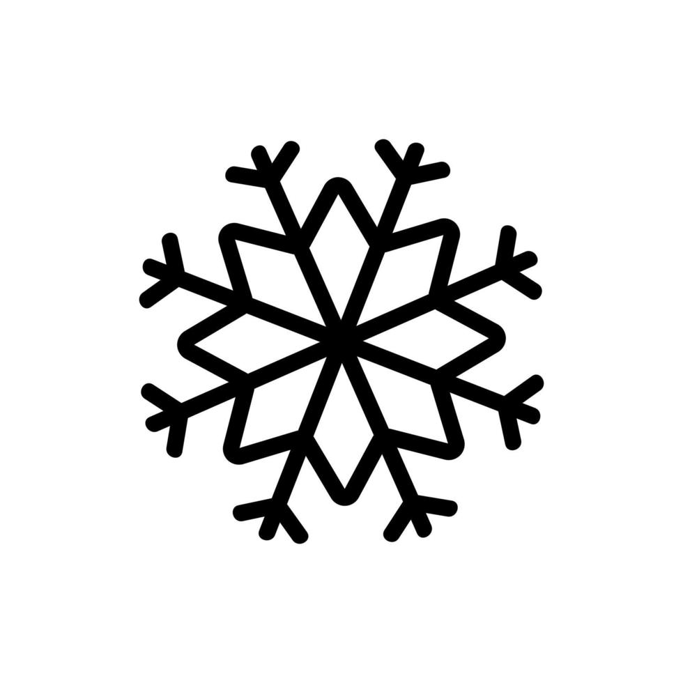 Winter snowflake icon vector. Isolated contour symbol illustration vector