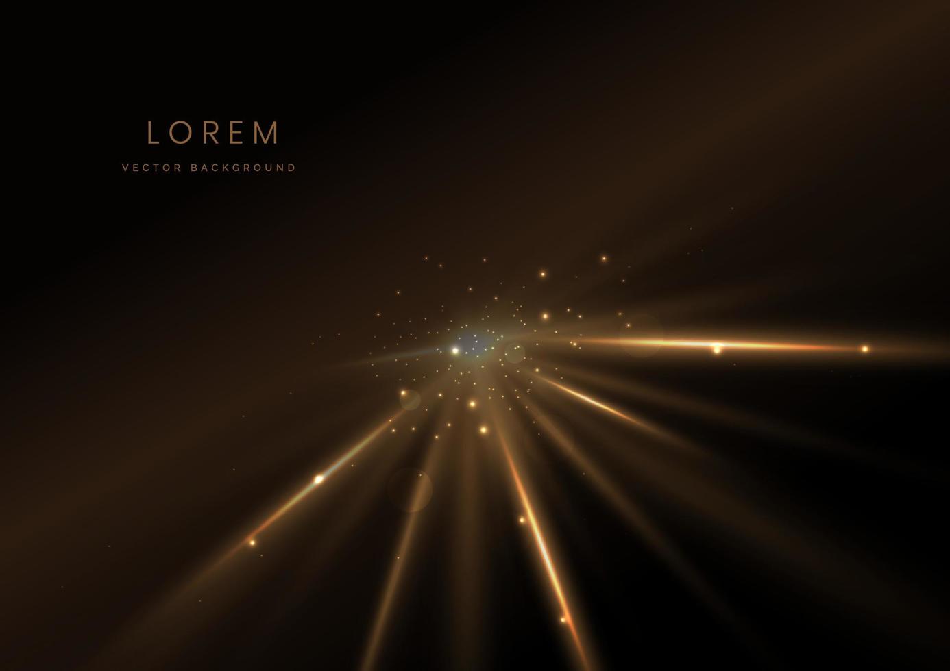 Abstract luxury golden glitter effect glowing on black background with lighting effect sparkle. Template premium award ceremony design. Vector illustration