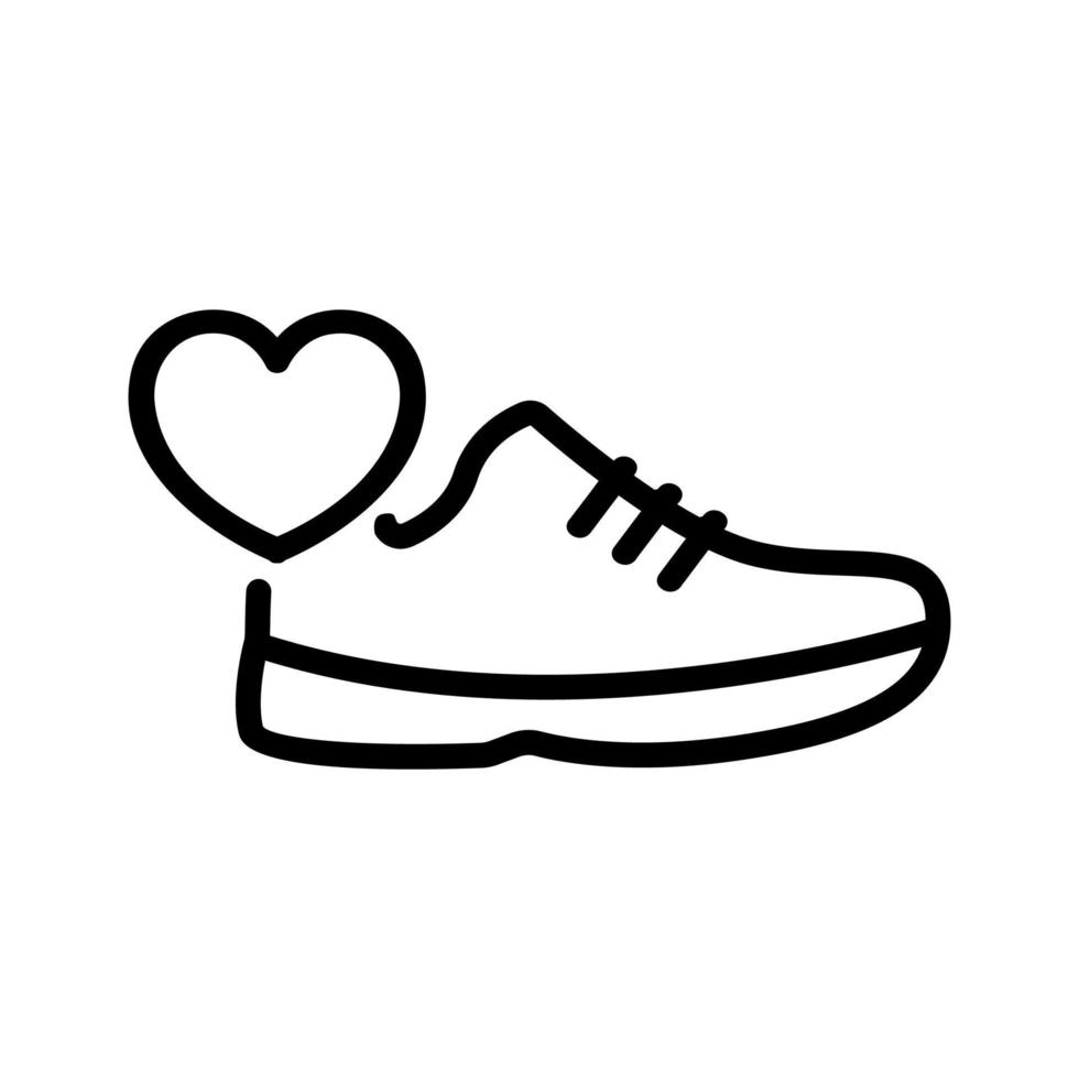 ilustración de contorno de vector de icono de zapatos favoritos