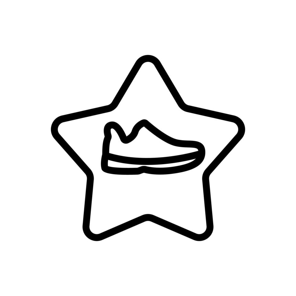 estrella popular zapatos icono vector contorno ilustración
