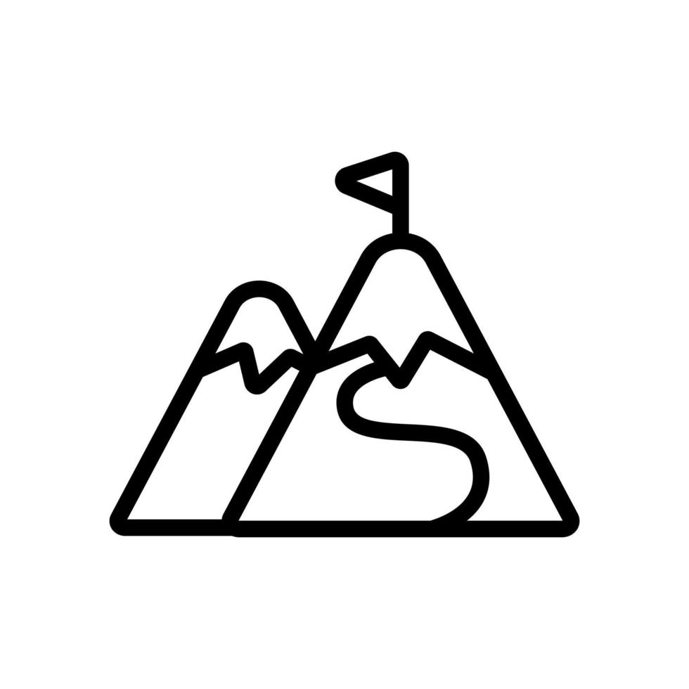 mountain goal achievement icon vector outline illustration