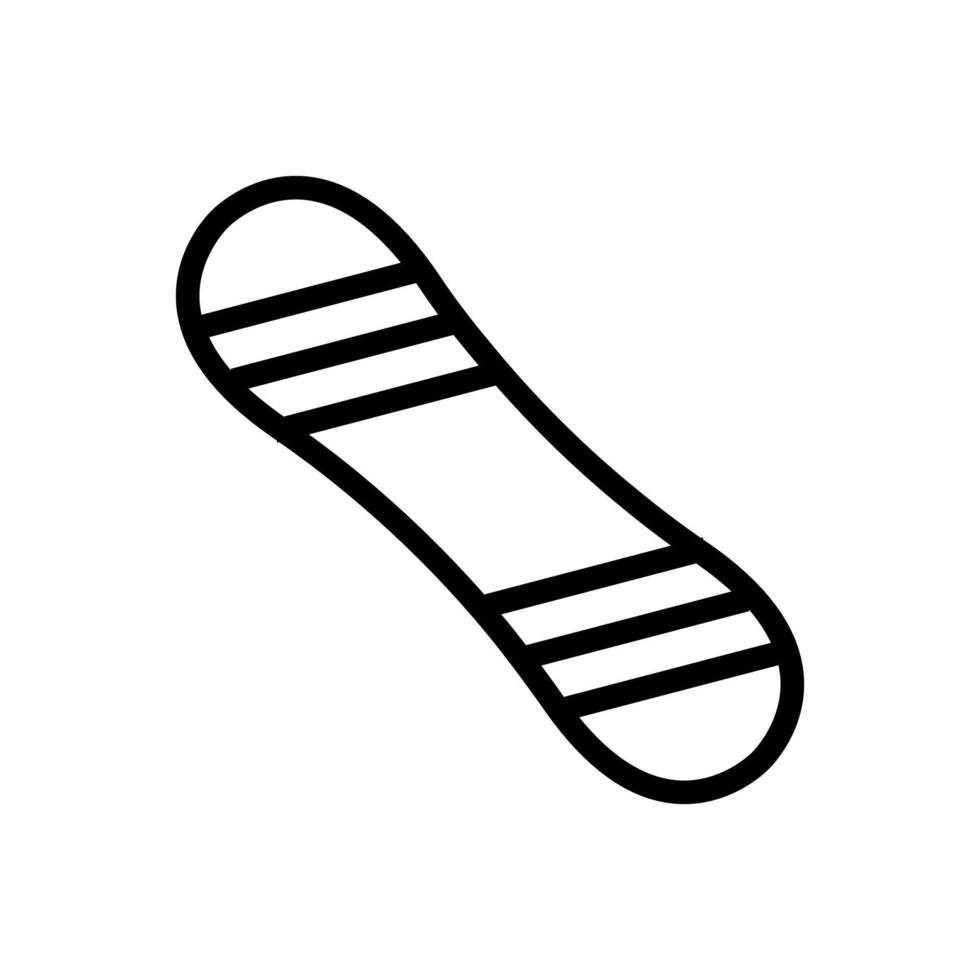 striped snowboard icon vector outline illustration