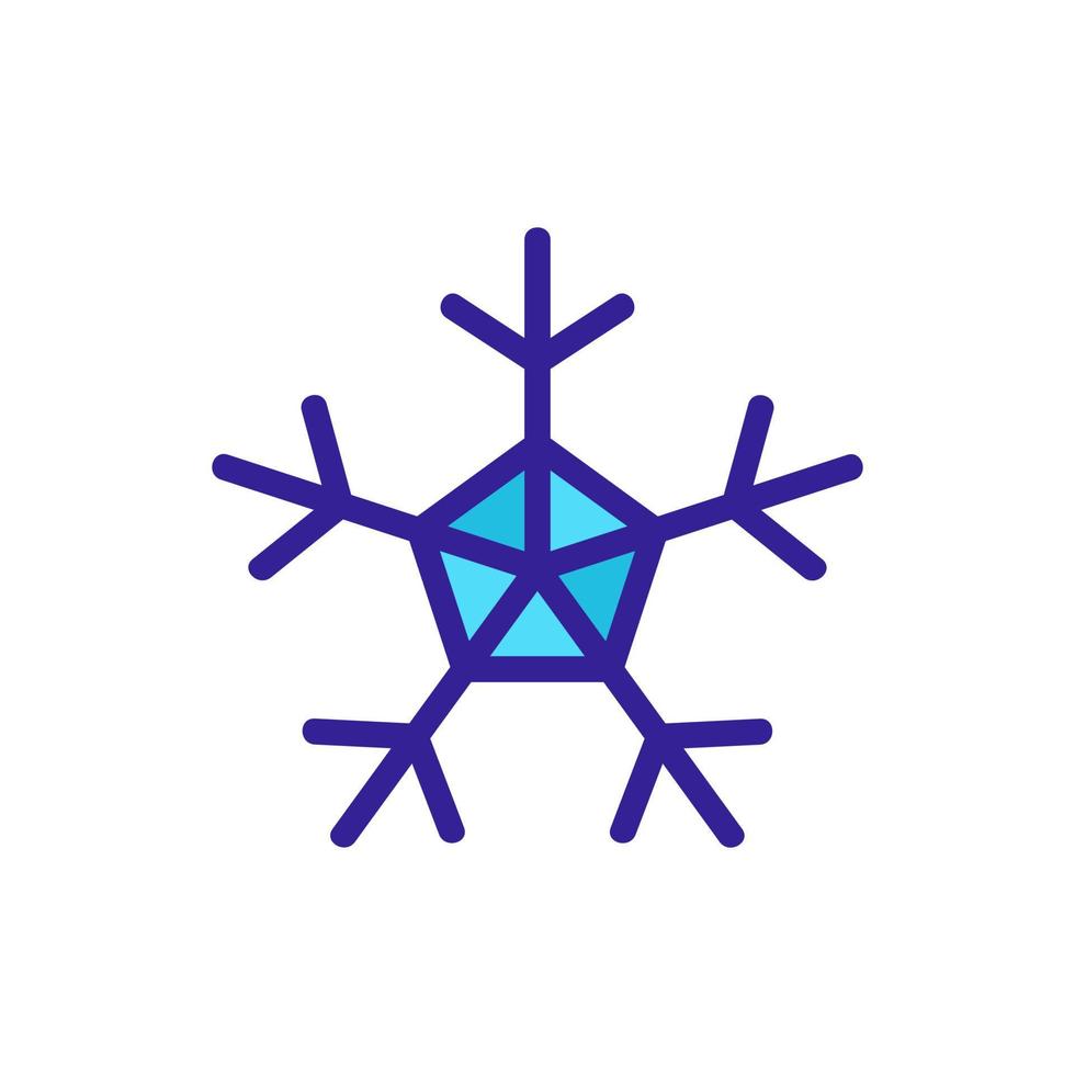 Winter snowflake icon vector. Isolated contour symbol illustration vector