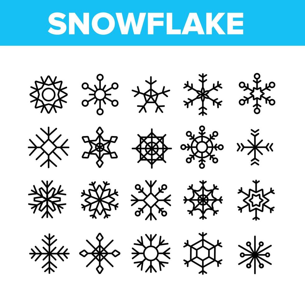 Snowflake Tracery Collection Icons Set Vector