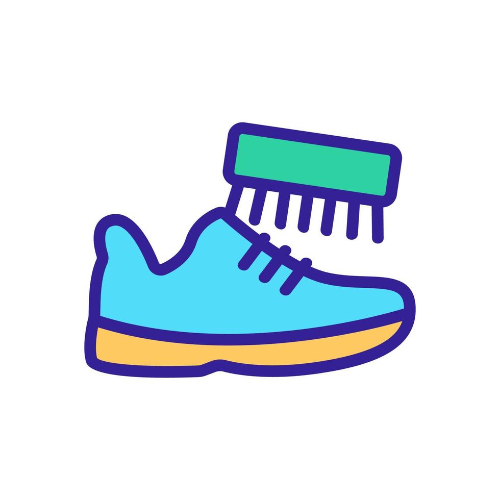 ilustración de contorno de vector de icono de cepillado de zapatos