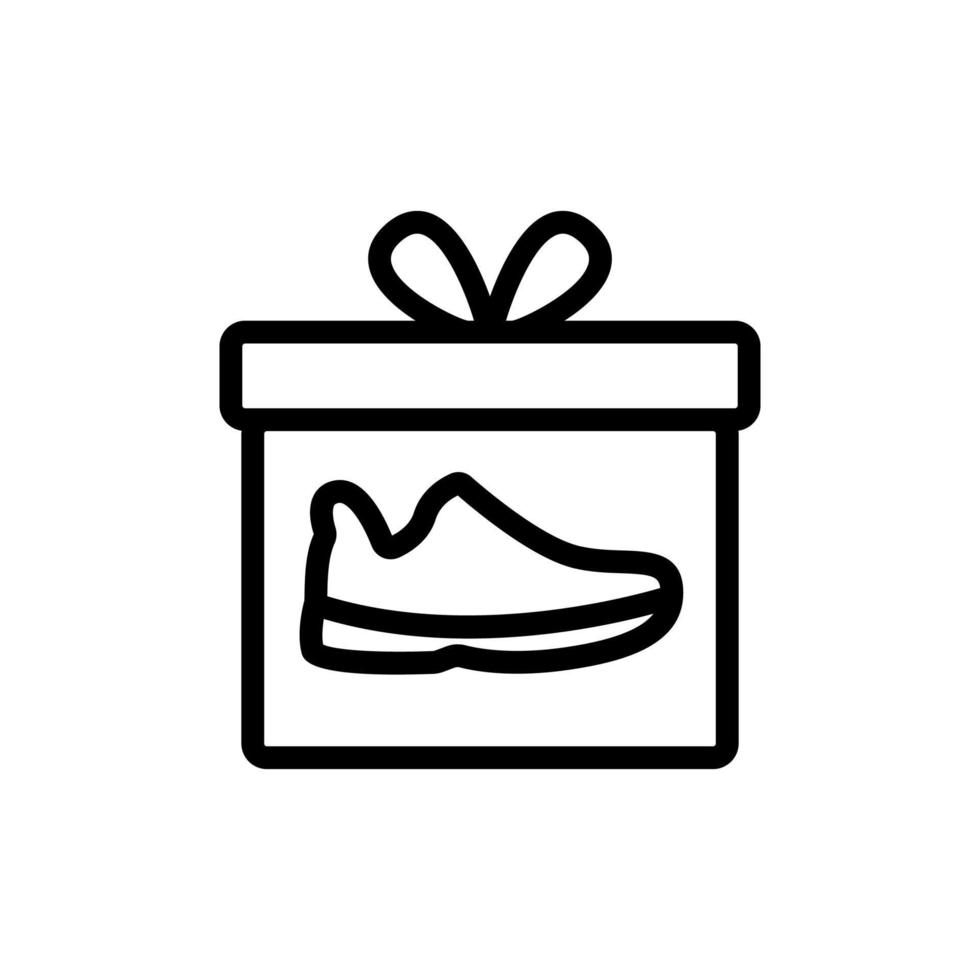 gift shoes icon vector outline illustration