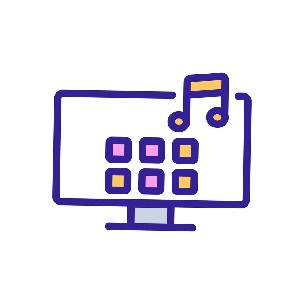 wiretapping music on tv icon vector outline illustration