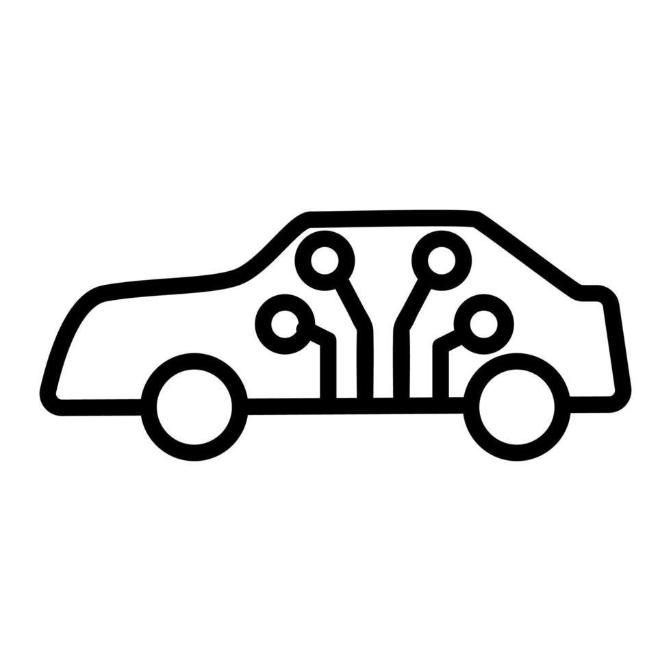 vector de icono de coche inteligente. ilustración de símbolo de contorno aislado