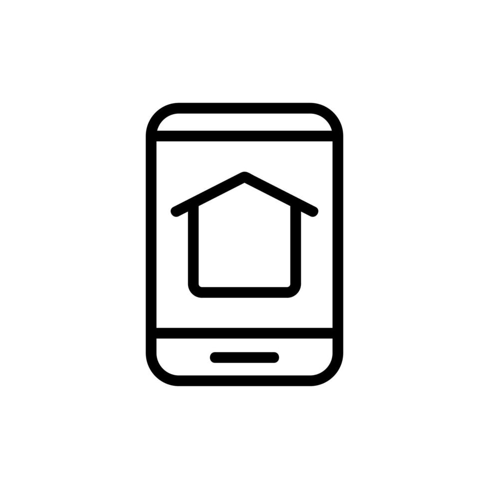The function home in the phone icon vector. Isolated contour symbol illustration vector