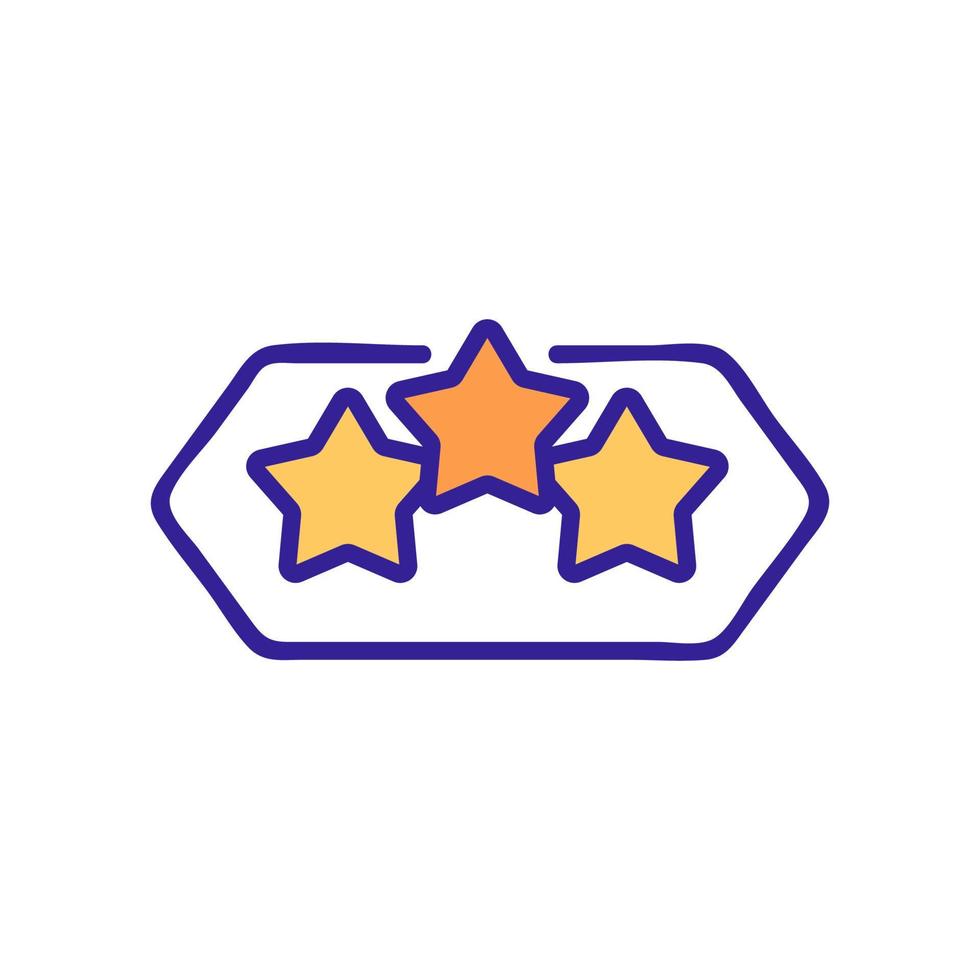three stars sign icon vector outline illustration