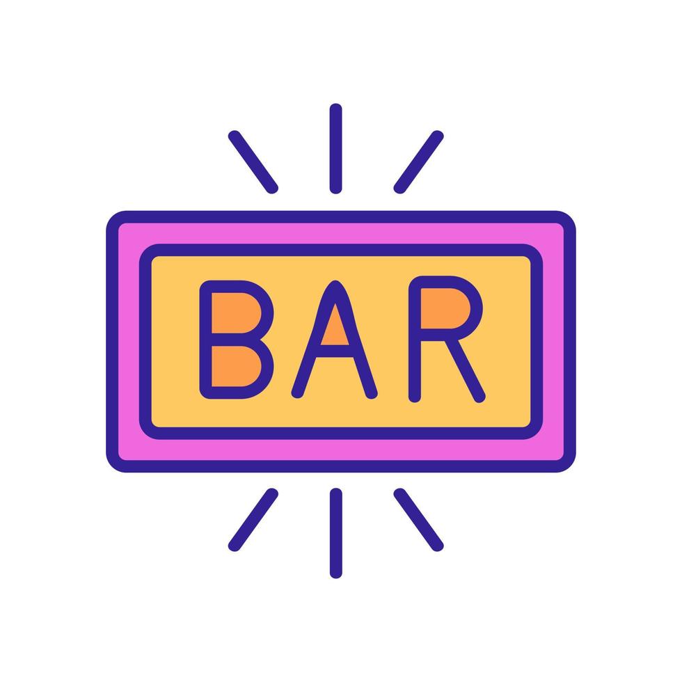 shining lettering bar icon vector outline illustration