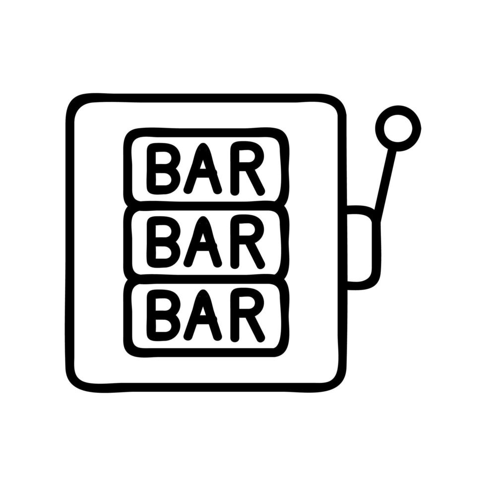 slot with word bar icon vector outline illustration