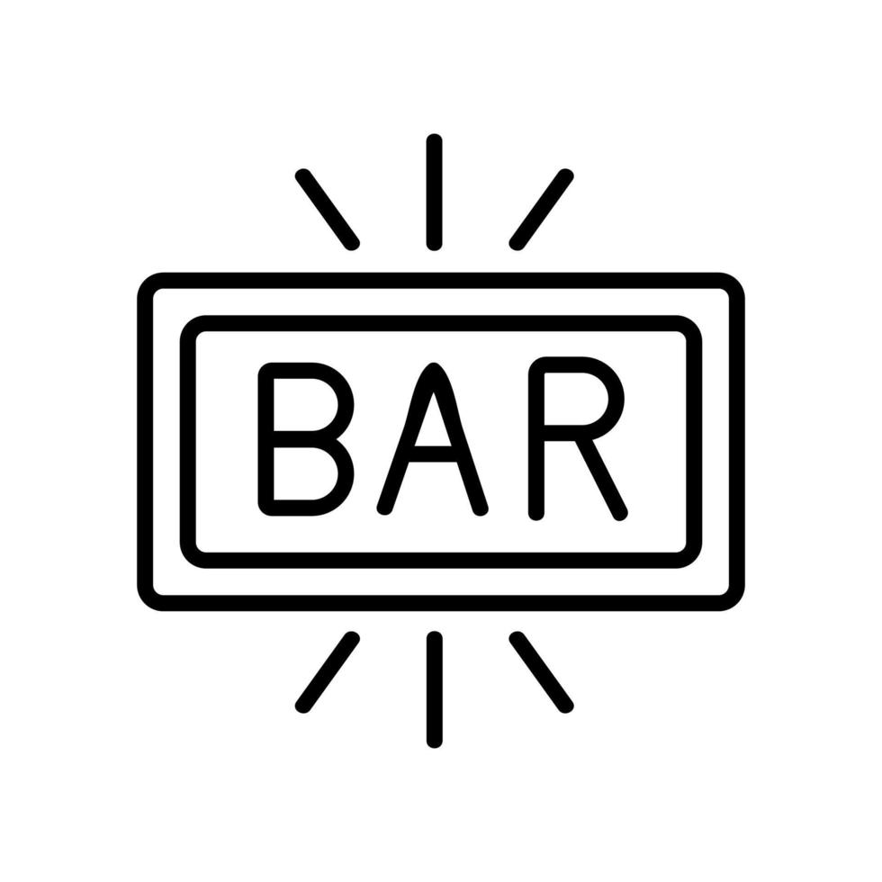 shining lettering bar icon vector outline illustration