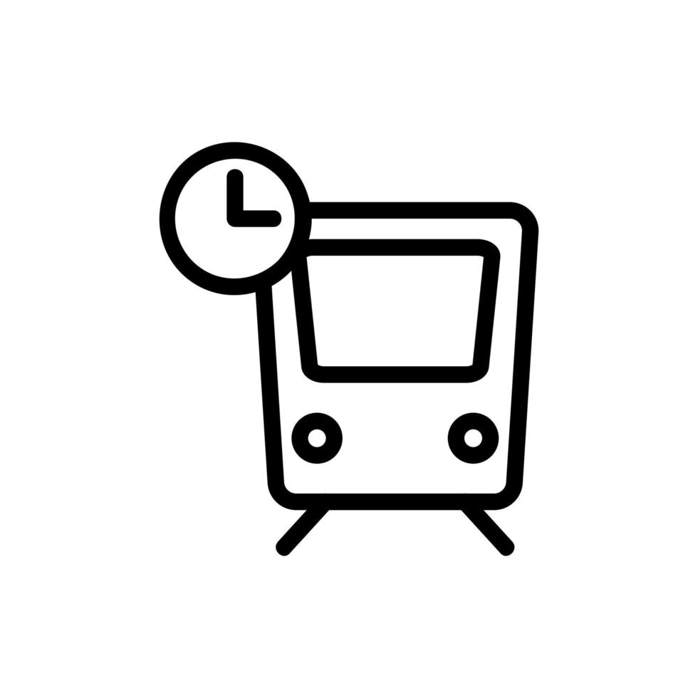The arrival time of the transport icon vector. Isolated contour symbol illustration vector