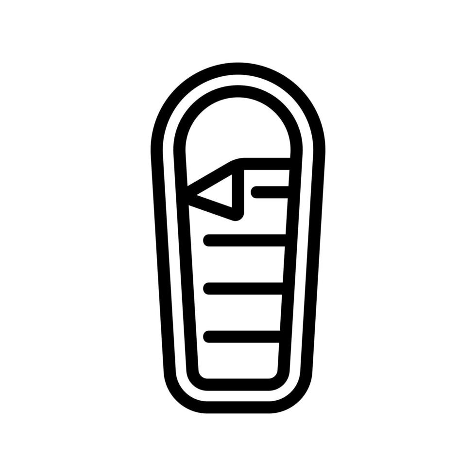 ilustración de contorno de vector de icono de saco de dormir combinado entreabierto