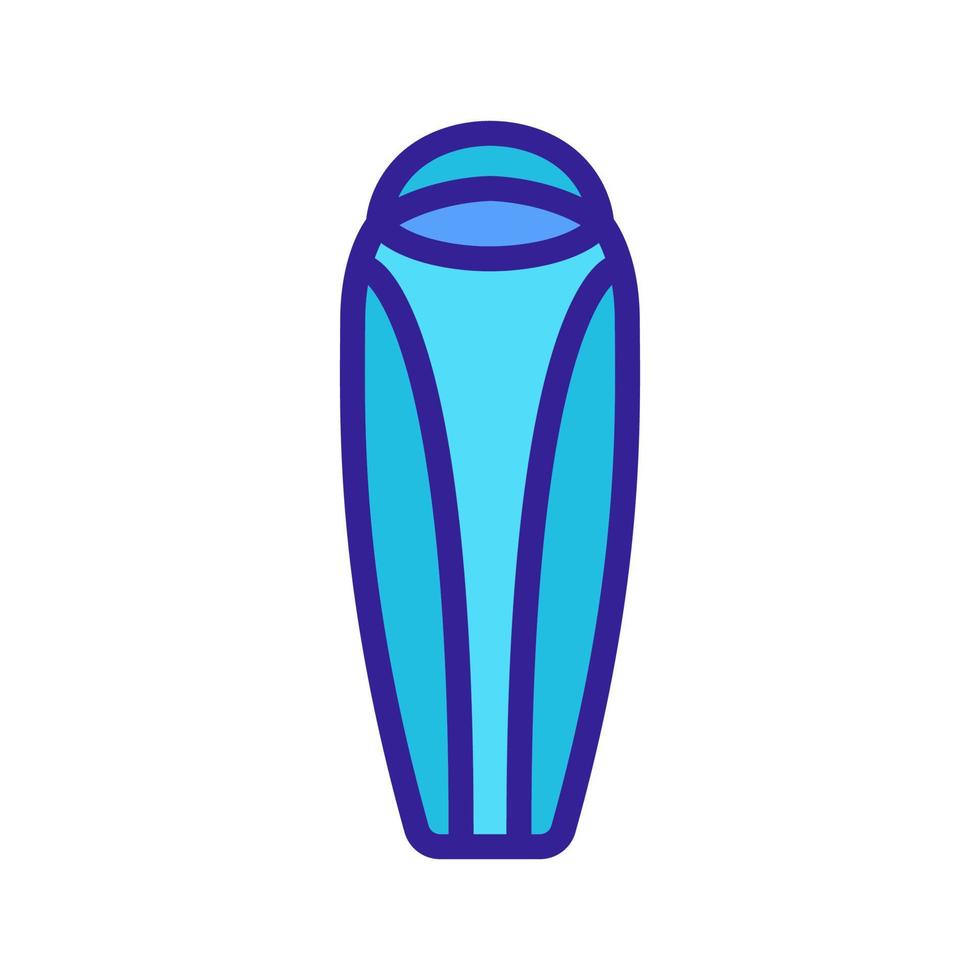 ilustración de contorno de vector de icono de saco de dormir de capullo de camping