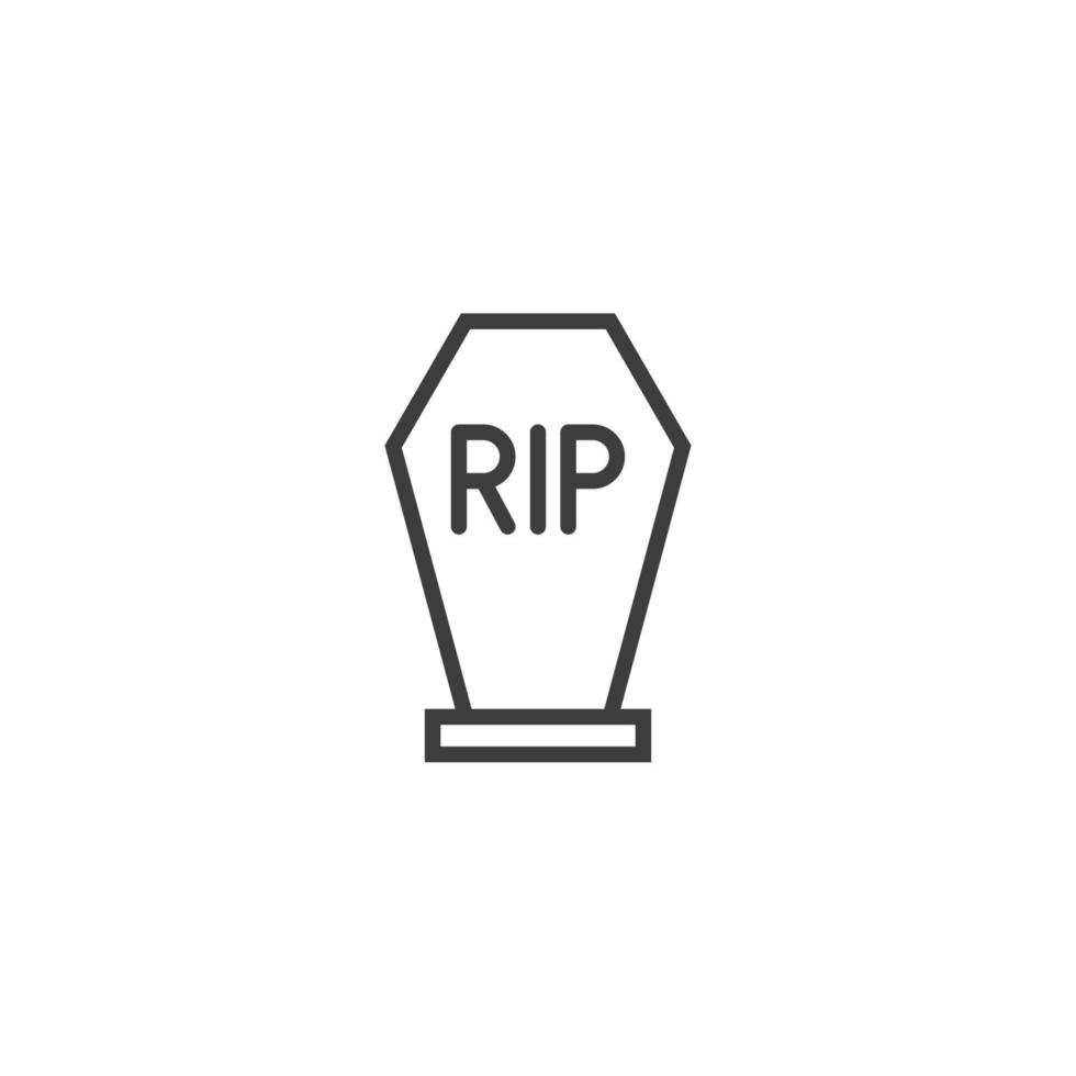 Vector sign of the gravestone symbol is isolated on a white background. gravestone icon color editable.