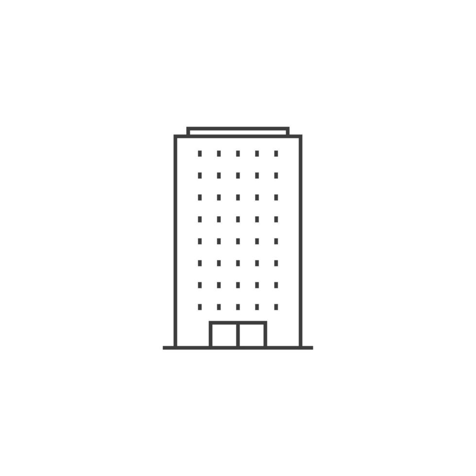 el signo vectorial del edificio y el símbolo de la ciudad inmobiliaria está aislado en un fondo blanco. color de icono de ciudad de edificio y bienes raíces editable. vector