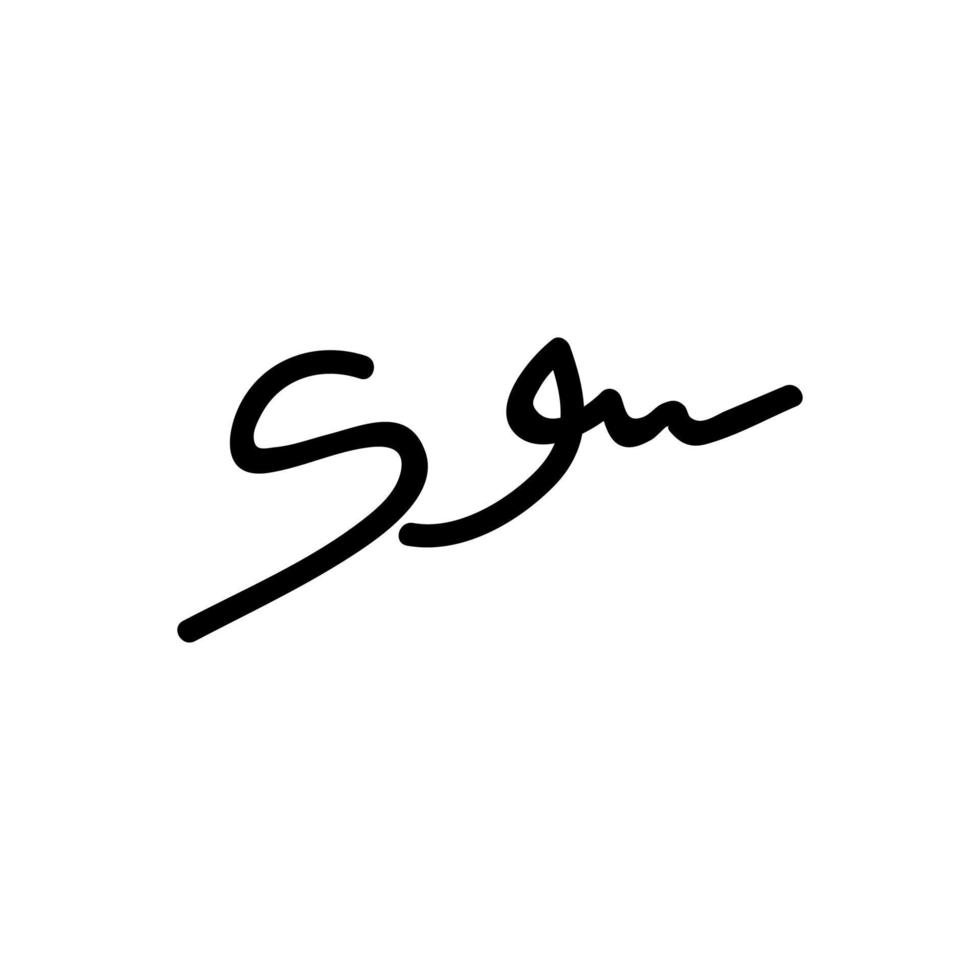 icono de firma ilegible ilustración de contorno vectorial vector