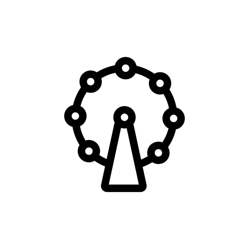 vector de icono de rueda de la fortuna. ilustración de símbolo de contorno aislado