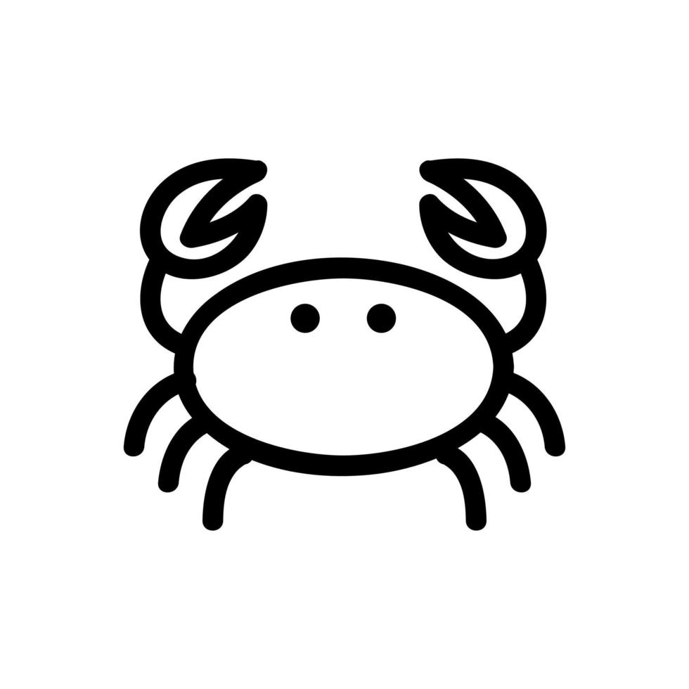 Crab icon vector. Isolated contour symbol illustration vector