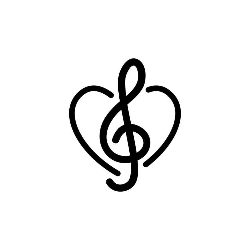 Musical key icon vector. Isolated contour symbol illustration vector