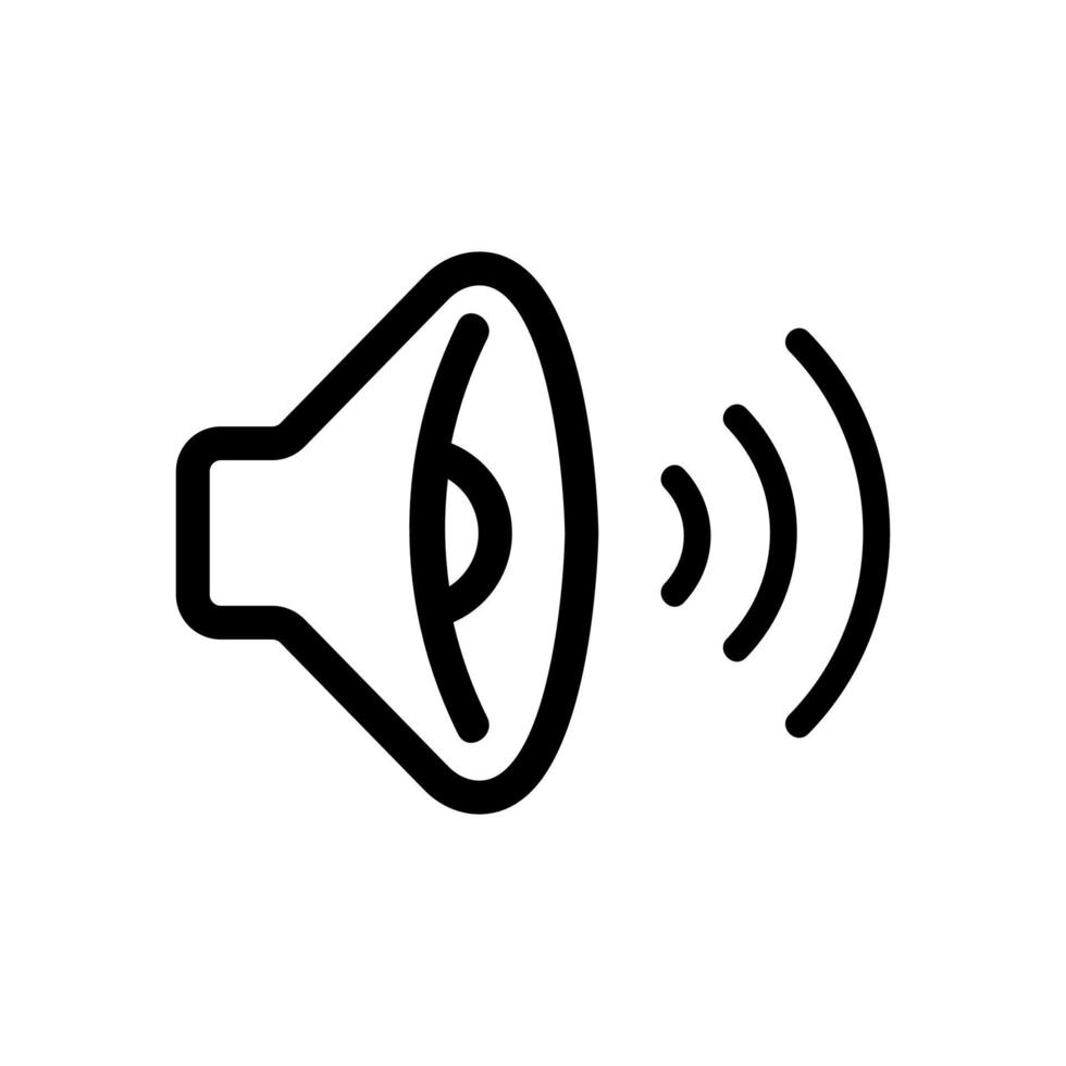 altavoz con vector de icono de sonido. ilustración de símbolo de contorno aislado