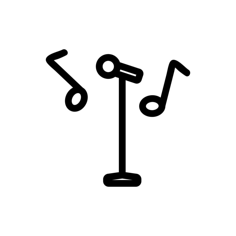 microphone and note icon vector. Isolated contour symbol illustration vector