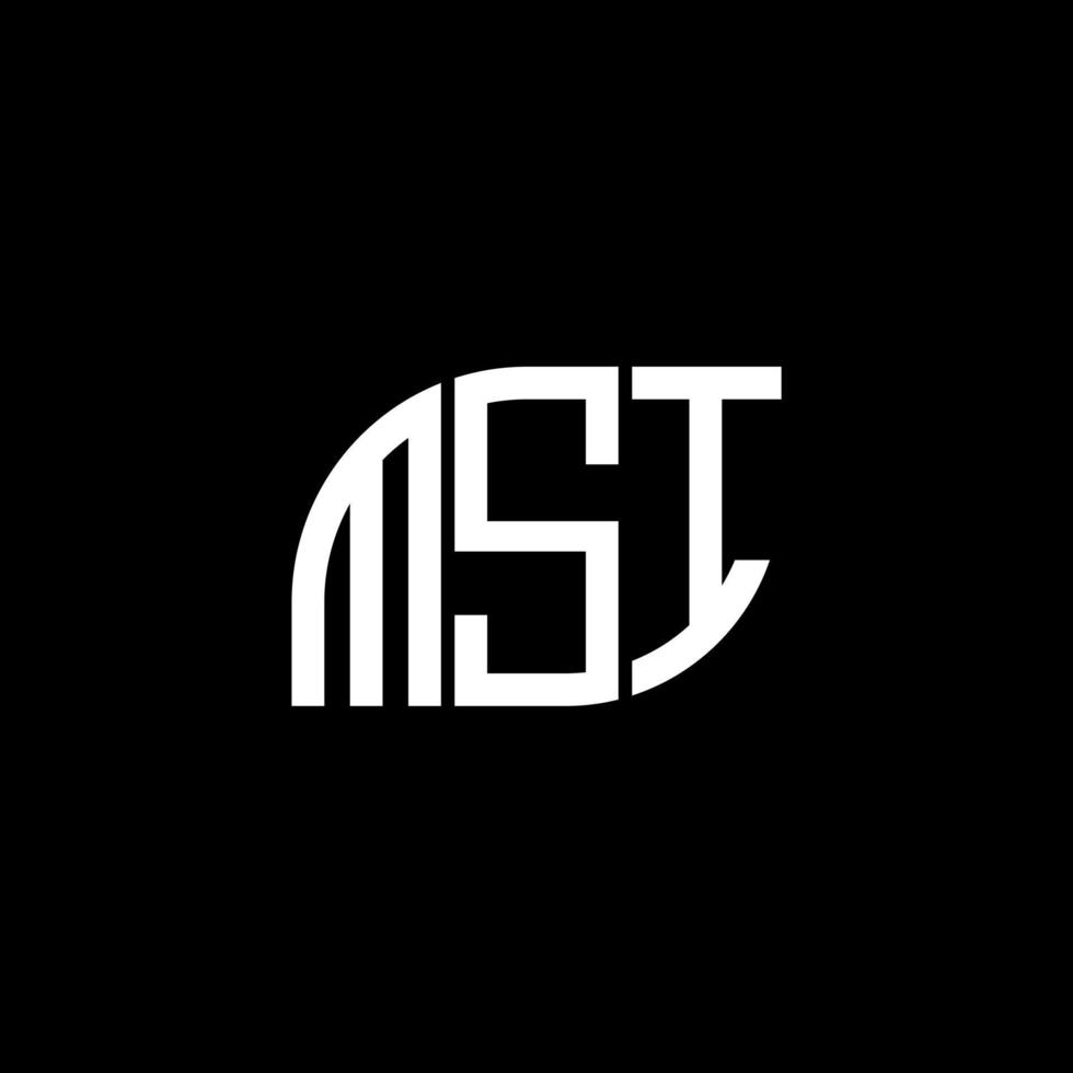 diseño de logotipo de letra msi sobre fondo negro. concepto de logotipo de letra de iniciales creativas msi. diseño de letras msi. vector