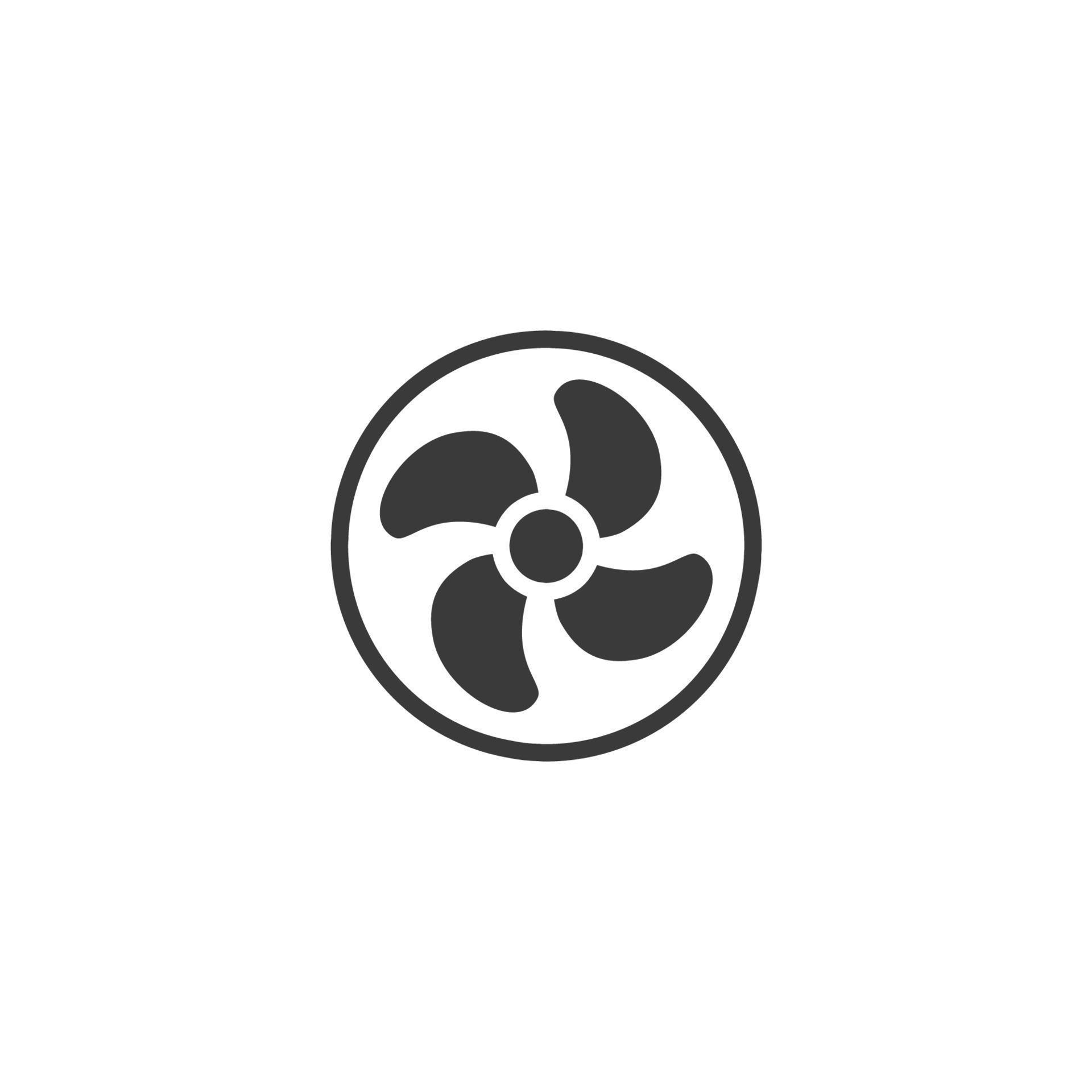 Vector sign of the Exhaust fan symbol is isolated on a white background