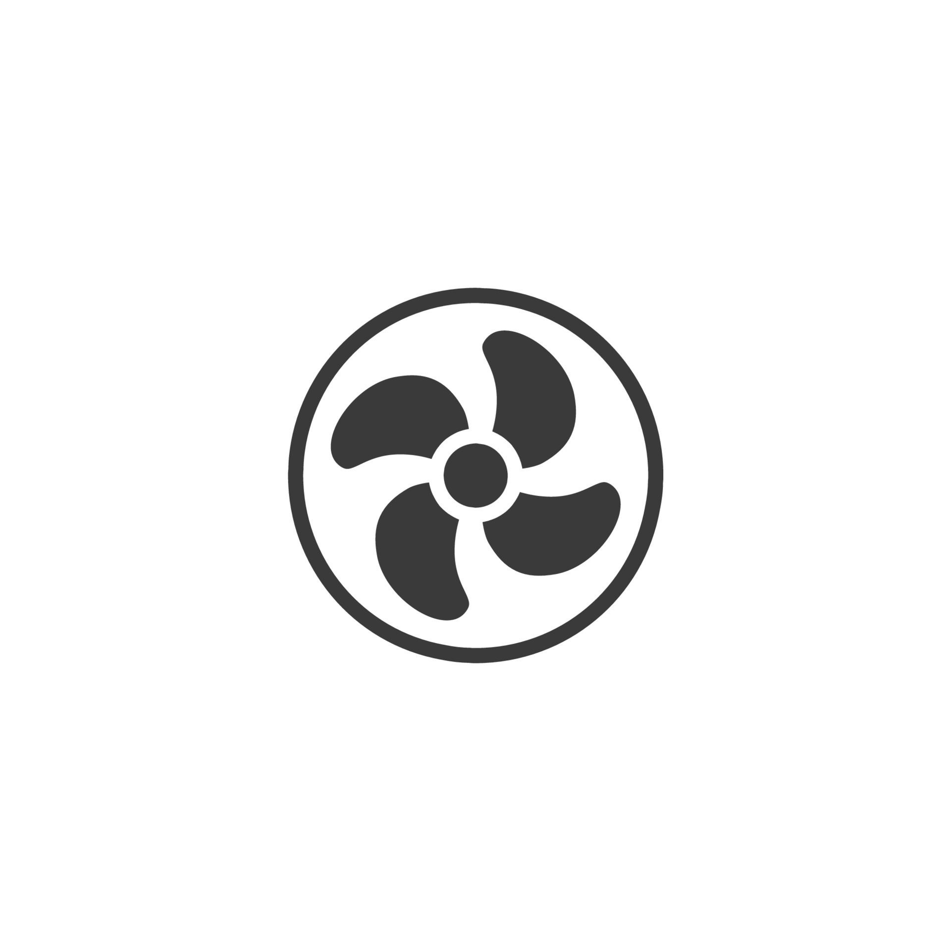 Vector sign of the Exhaust fan symbol is isolated on a white background