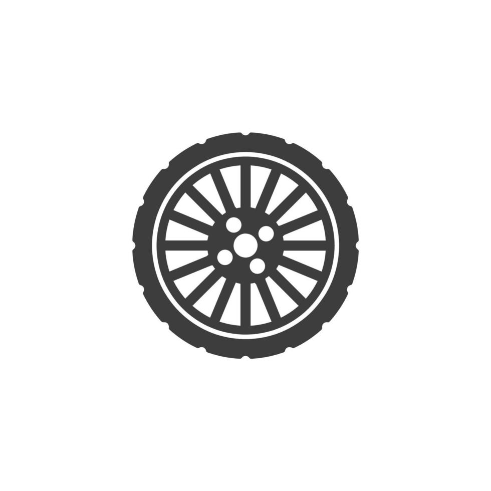 Vector sign of the Car wheels symbol is isolated on a white background. Car wheels icon color editable.